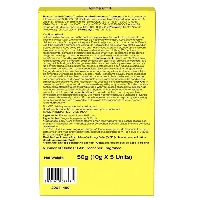 Godrej Aer Power Pocket – Long-Lasting Home Air Freshener | 5 Scents, 30-Day Fragrance