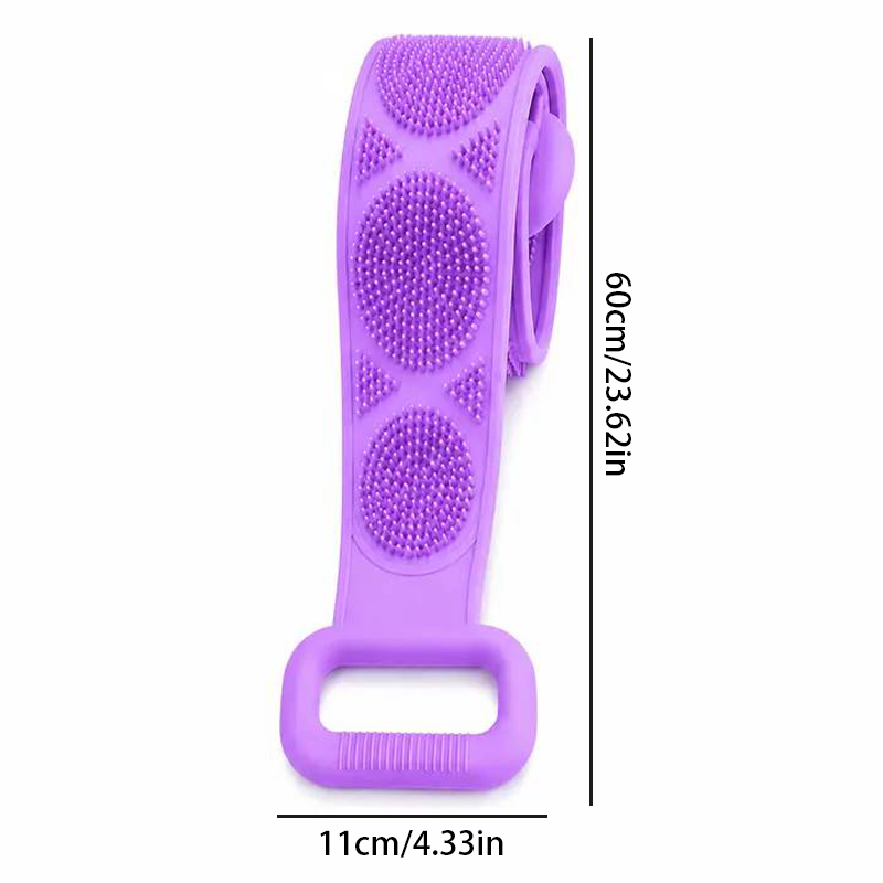 Silicone Bath Brush, Double-Sided Exfoliating Back Scrubber with Mesh Spongeš¦
