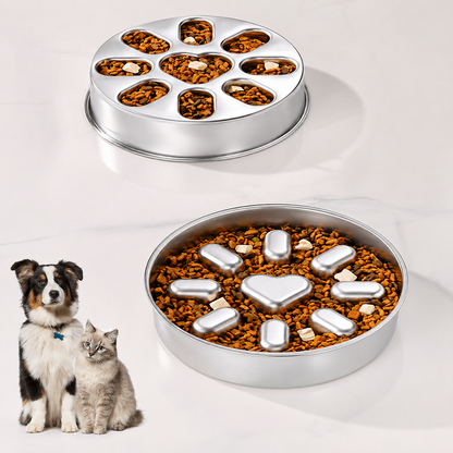 304 Stainless Steel Slow Feeder Bowl – Anti-Choke Pet Feeding Bowl
