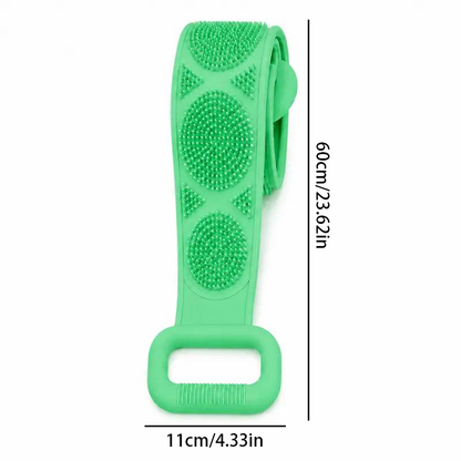 Silicone Bath Brush, Double-Sided Exfoliating Back Scrubber with Mesh Sponge💦